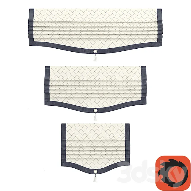 Set of Roman curtains ARISSA 3D Model