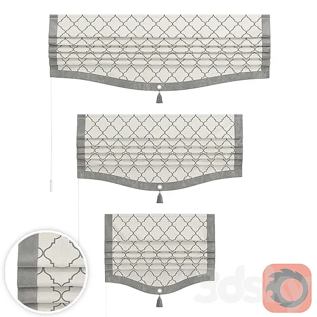 Set of Roman curtains ARISSA (ISLA) 3D Model