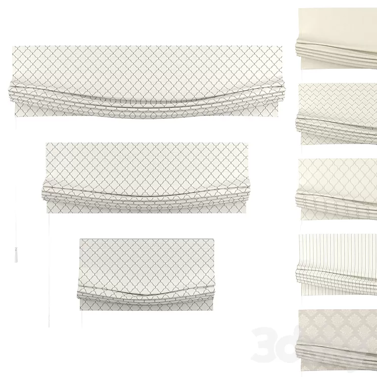 Set of Roman curtains GULL 3D Model