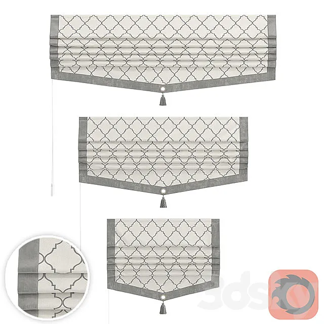 Set of Roman curtains MARIT (ISLA) 3D Model