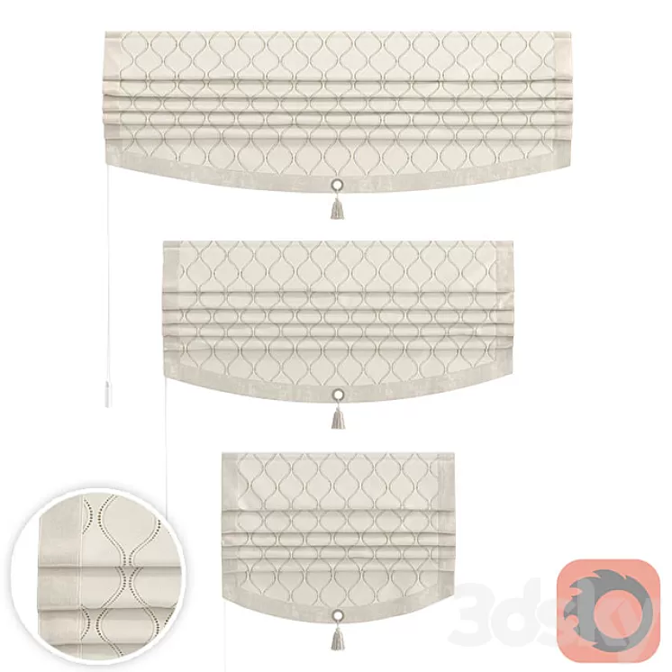 Set of roman LEENN curtains (PACIFIC) 3D Model
