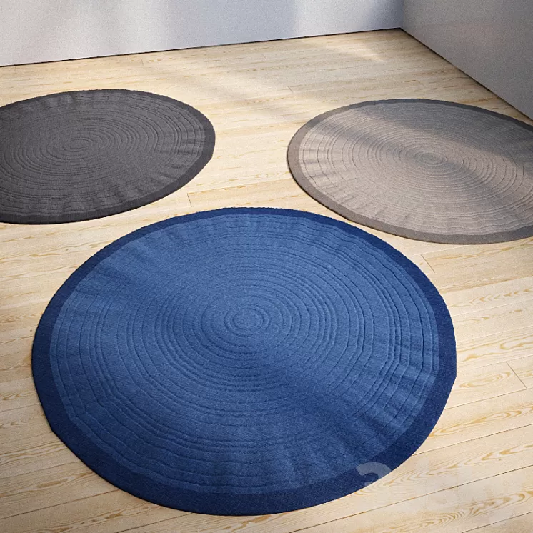 Set of round rugs 3D Model