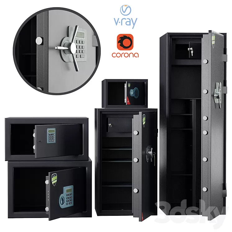 Set of safes 3D Model Free
