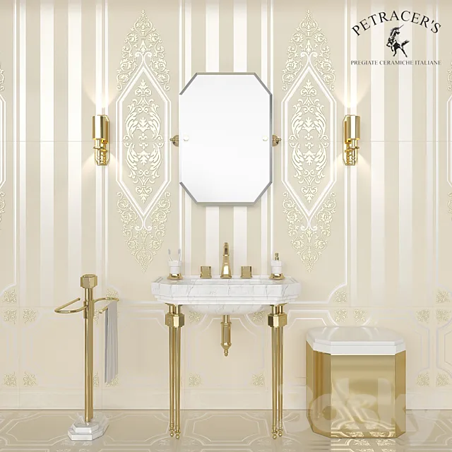 Set of sanitary ware and tiles Petracers Ad Personam # 5 3D Model