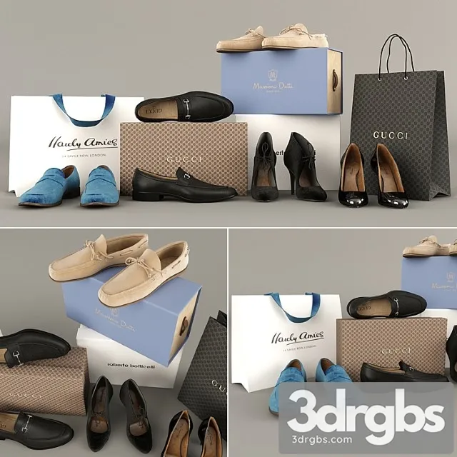 Set of shoes 3D Model Free