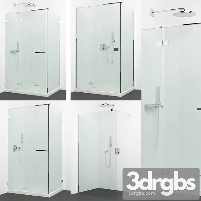 Set of Shower Cabins Radaway Grohe 3D Model Free