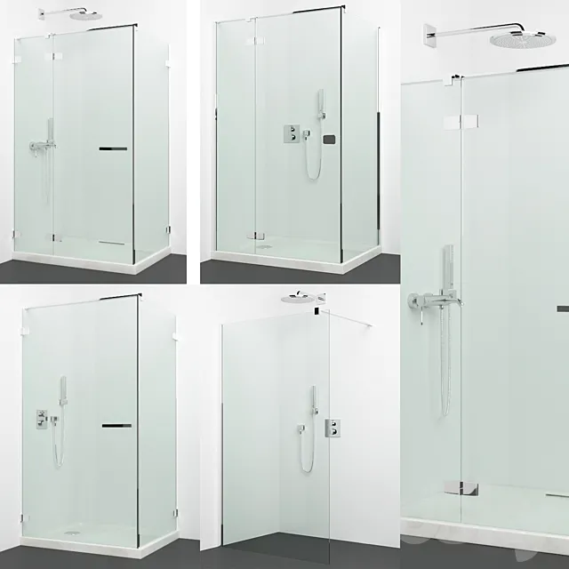 Set of shower cabins Radaway + Grohe 3D Model