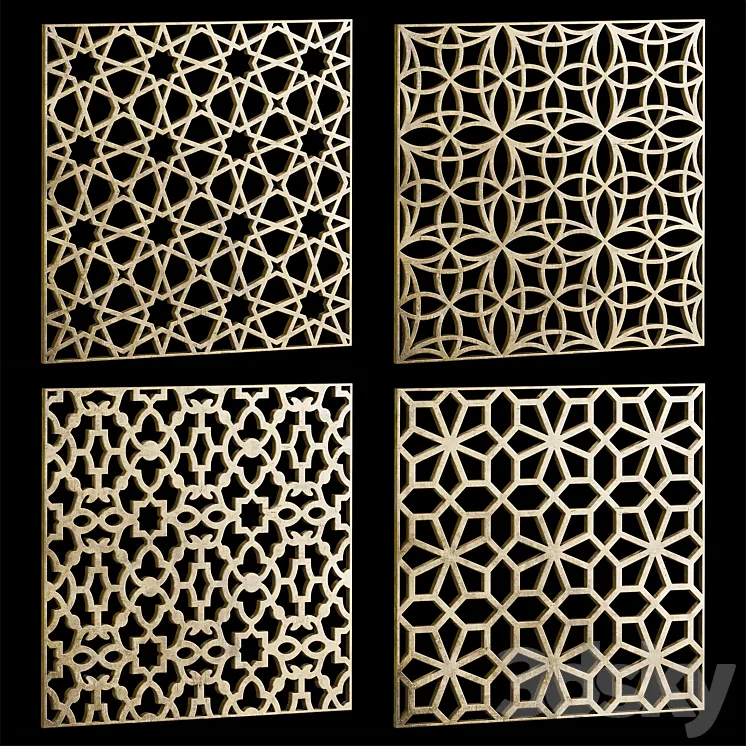 Set of square decorative panels 20 Free Download