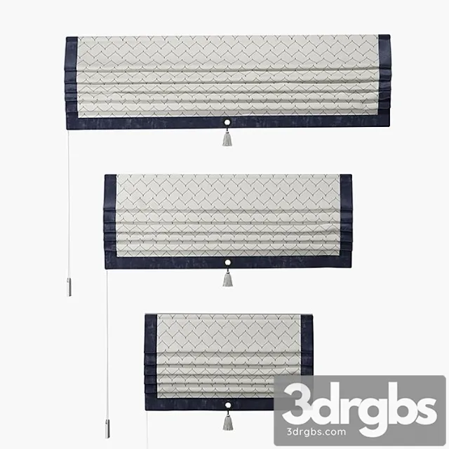 Set of straight roman curtains titos 3D Model Free