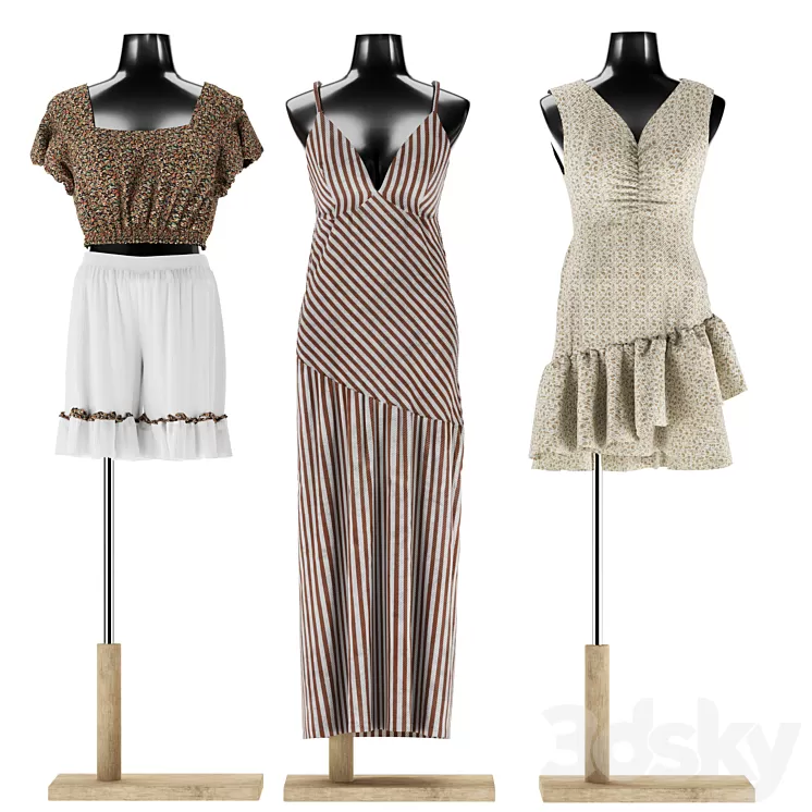 Set of summer clothes 3D Model