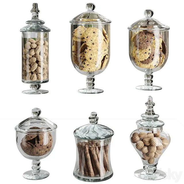 Set of sweets in a cafe or kitchen 3D Model