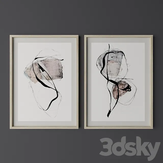 Set of the paintings 5 3D Model