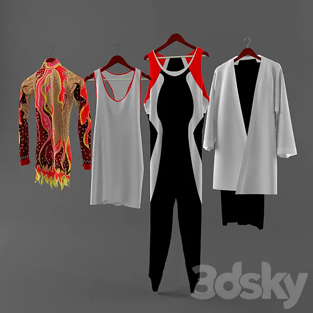 Set of Tracksuits 3D Model