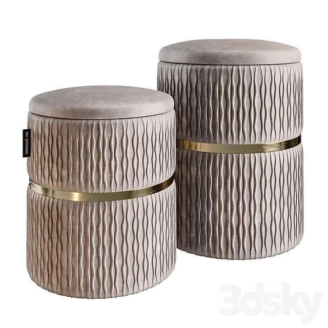 Set of two ottomans Verona MY iNTERNO 3D Model