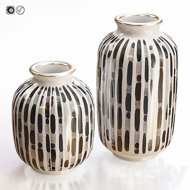 Set of two vases Coral Memory 3DModel