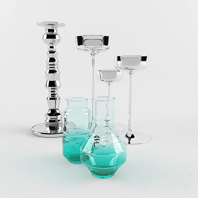 Set of vases and candlesticks Ikea 3DModel