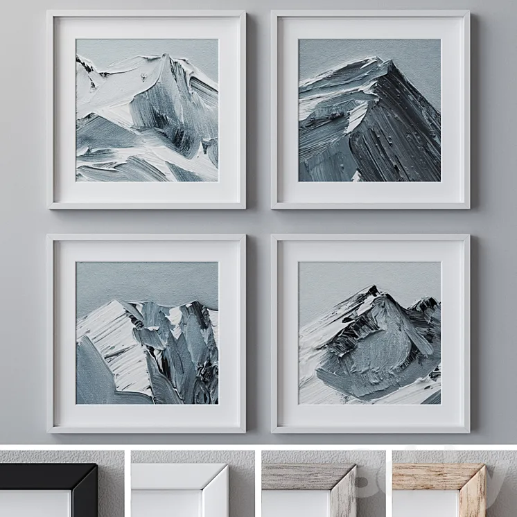 Set of wall paintings 1400 3D Model Free