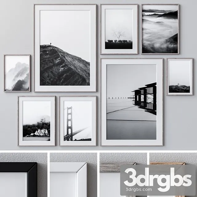 Set of wall paintings 1443 3D Model Free