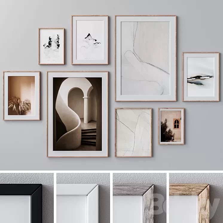 Set of wall paintings 1670 3D Model Free