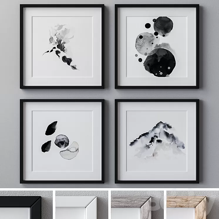 Set of wall paintings 1770 3D Model Free