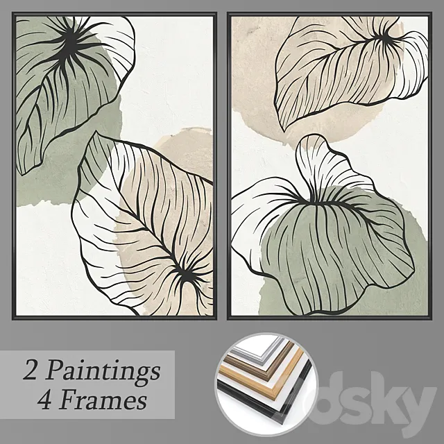 Set of wall paintings No 3346 3D Model