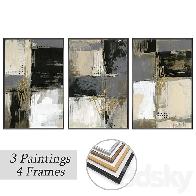 Set of wall paintings No 3549 3D Model