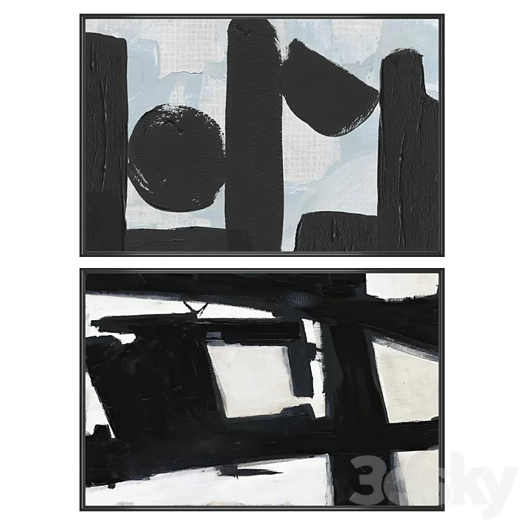 Set of wall paintings No 3719 3D Model Free