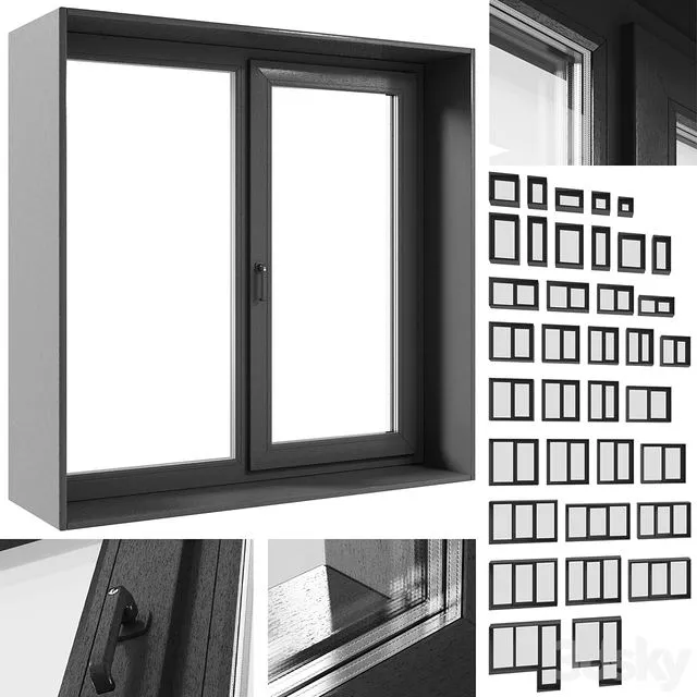 Set of windows and loggias (minimalism) 3D Model