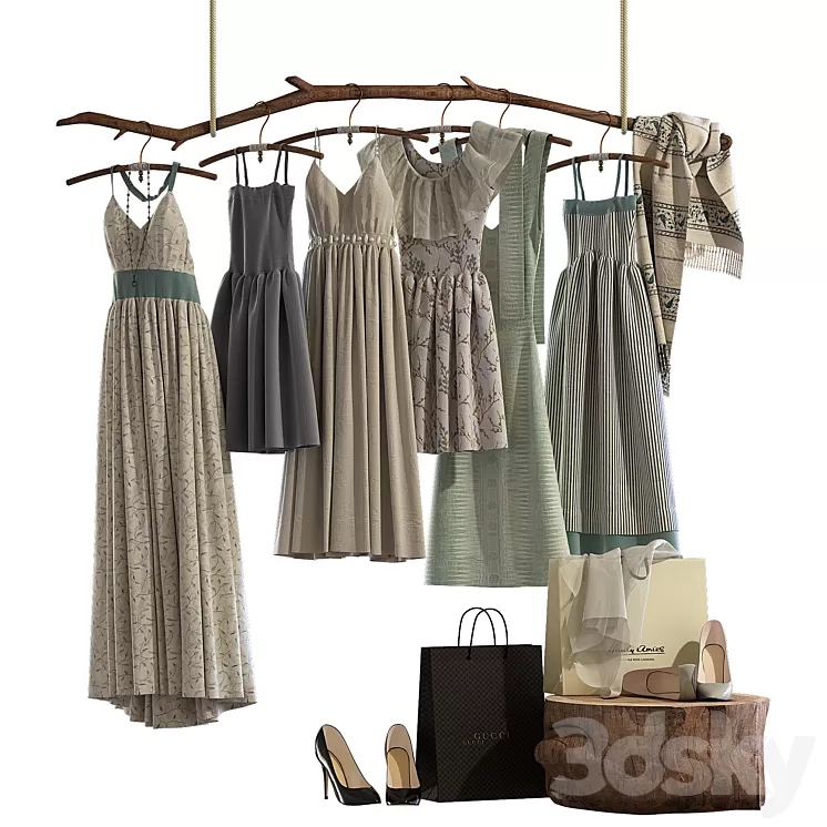 Set of women's clothing 1 3D Model