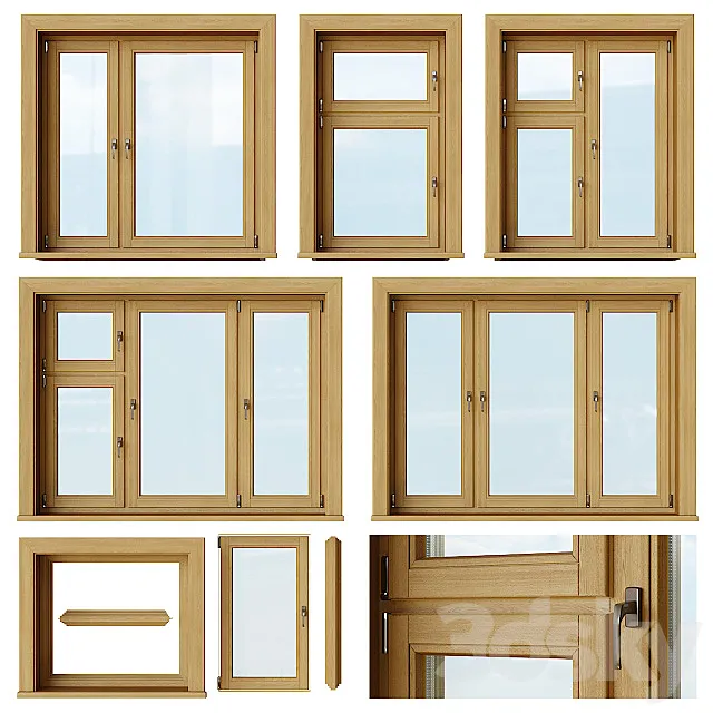 Set of wooden windows 1 + Designer Free Download