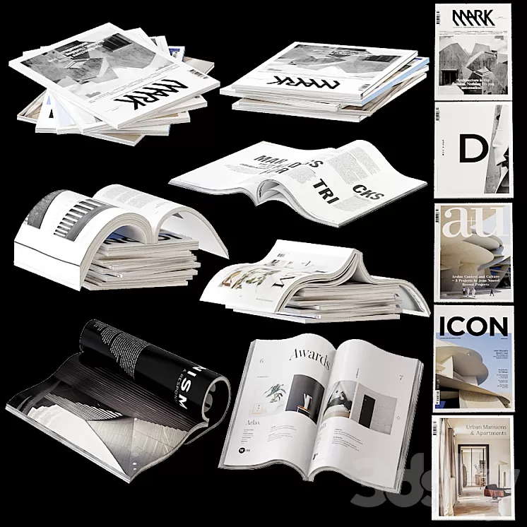 Set of wrapped and open journals