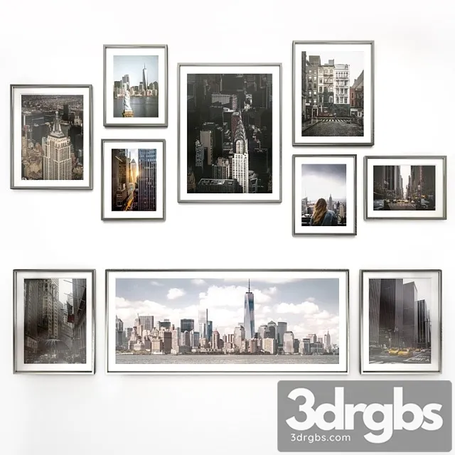 Set pictures of new york 3D Model Free