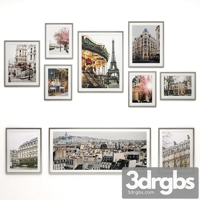 Set pictures of paris 3D Model Free