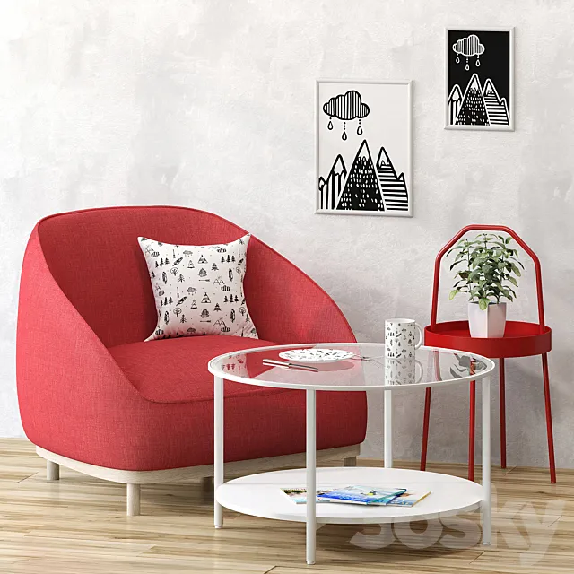 Set red cube and Ikea Free Download