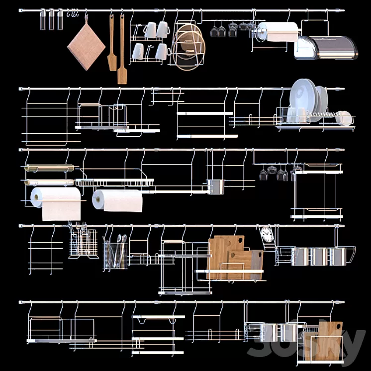 Set Reiling system Pepo Modern \/ Retro 3D Model