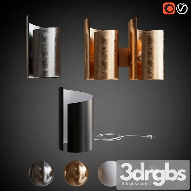 Set Sconces and Table Lamp Pittore 3D Model Free