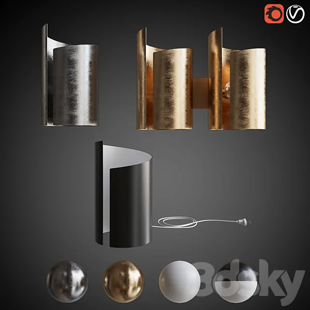 Set sconces and table lamp PITTORE 3D Model