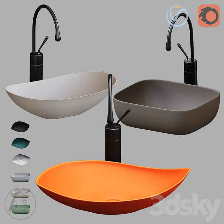 Set Sink WB-0048_0047_0046 3D Model Free