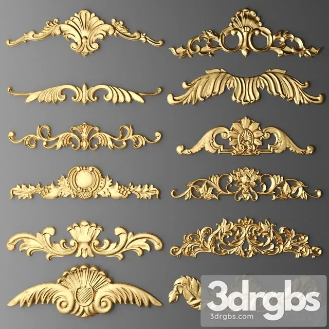 Set Stucco Decoration 3 3D Model Free