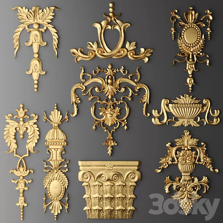 Set stucco decoration 3D Model