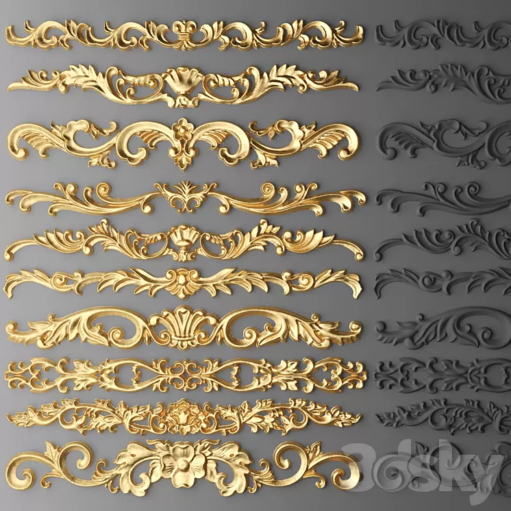 Set stucco decoration 3D Model