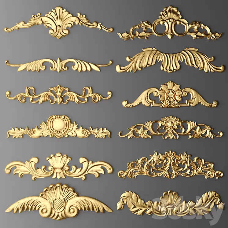 Set stucco decoration 3D Model