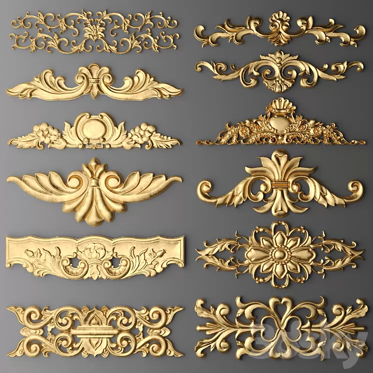 Set stucco decoration 3D Model