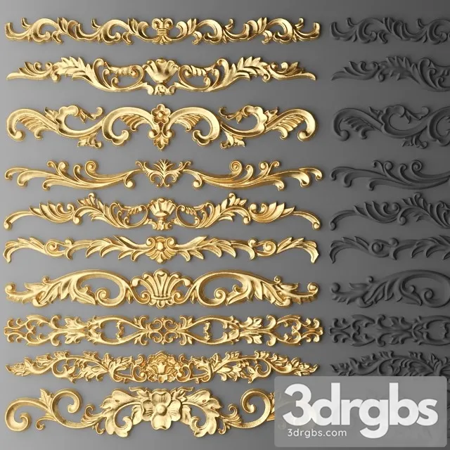 Set Stucco Decoration 3D Model Free