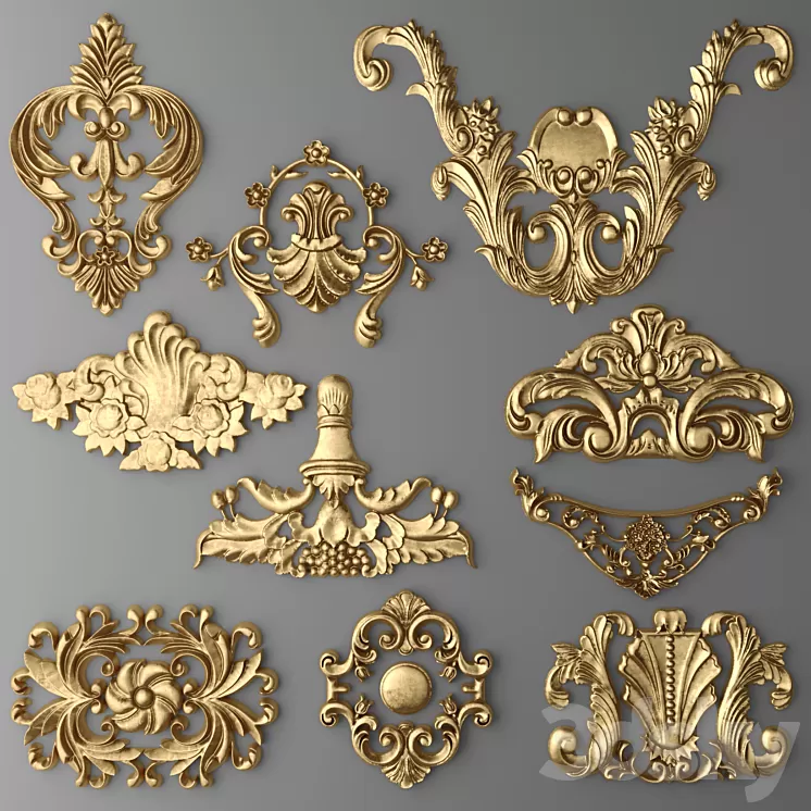 Set stucco decoration 3D Model