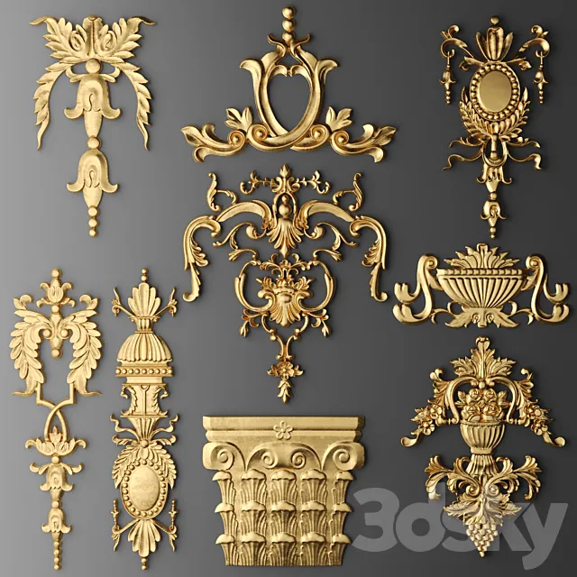 Set stucco decoration 3D Model