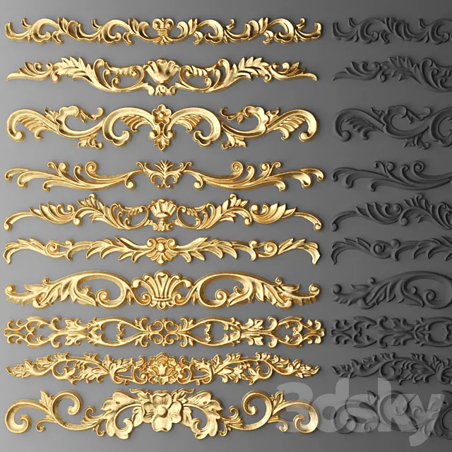 Set stucco decoration 3D Model