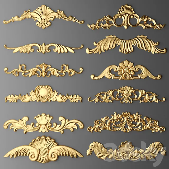 Set stucco decoration 3D Model