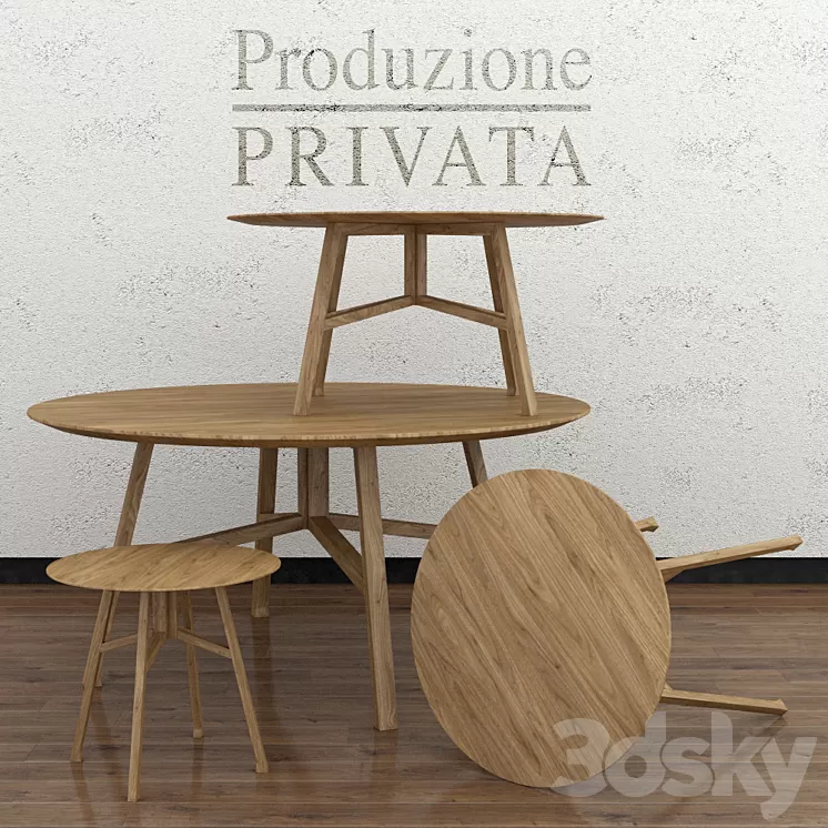 Set tables Benedetto 3D Model