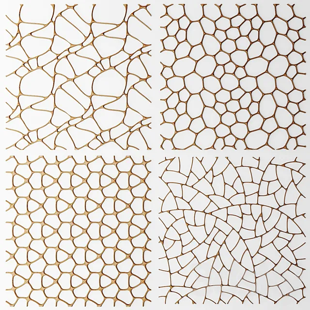 Set. The grille panel.Lattice panel pattern art abstraction decorative interior wall decor 3D Model